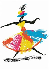 A brazil carnival dancer dancing art white background.