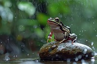 Frog jumping amphibian wildlife reptile.