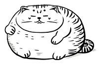 Fat cat cartoon drawing animal.