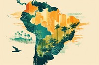 Map of Brazil outdoors topography painting.