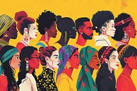 People portrait of diverse cultures illustrated painting graphics.