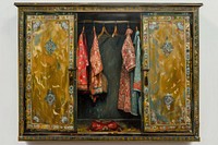 Ottoman painting of closet furniture art sideboard.