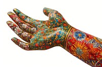 Ottoman painting of hand pray finger henna art.