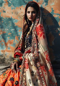 Indian woman fashion bridegroom clothing.