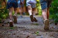 Children running walking footwear adult.