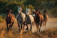 Horses running animal mammal field.
