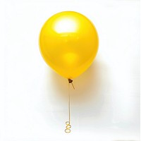 Yellow balloon white background anniversary celebration.