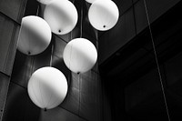 Black and white balloons architecture lighting sphere.