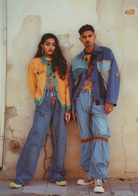 Young indian man and woman photography clothing portrait.
