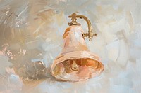 Oil painting of a close up on pale bell drawing accessories creativity.