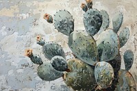Oil painting of a close up on pale cactus backgrounds plant art.