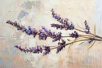 Oil painting of a close up on pale lavender backgrounds blossom flower.