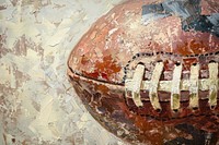 Oil painting of a close up on pale football backgrounds sports art.