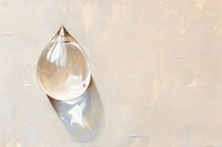 Oil painting of a close up on pale water drop backgrounds jewelry glass.