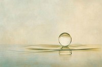 Oil painting of a close up on pale water drop backgrounds transparent reflection.