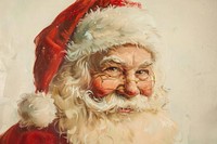 Oil painting of a close up on pale santa portrait drawing art.