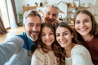Multigenerational people selfie family adult.