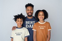 Family matching t-shirt mockup psd