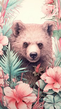 Wallpaper bear portrait pattern mammal.