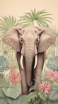 Wallpaper elephant wildlife drawing animal.