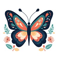 Cute butterfly clipart pattern insect white background.