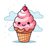 Cute ice-cream clipart dessert cupcake food.