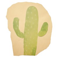 Cactus shape ripped paper plant white background creativity.