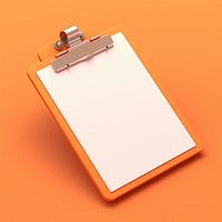 Clipboard orange background blackboard document.