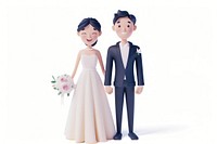 Groom and bride in wedding dress figurine fashion adult.