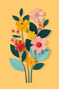 Paper cutout of a flower bouquet plant petal art.