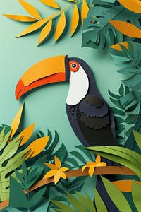 Paper cutout of a Toucan toucan outdoors animal.