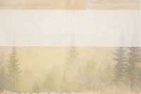 Adhesive tape is stuck on a forest ephemera collage backgrounds painting outdoors.