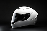 Full face motorcycle white helmet mockup monochrome protection headwear.