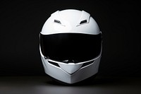 Full face motorcycle white helmet mockup monochrome protection headwear.