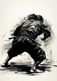 Judo man art illustrated.