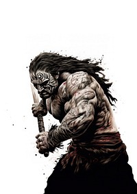 A Maori warrior art photography portrait.