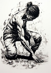 Capoeira ginga art man illustrated.