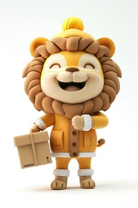 Lion in delivery costume figurine plush cute.