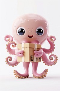 Octopus in delivery costume animal cute toy.