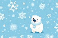 Polar bear seamless snow backgrounds snowflake.