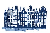 Antique of Typical canal houses in Amsterdam sketch neighborhood architecture.