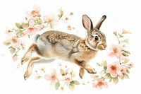 The rabbit blossom flower animal.