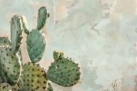 Oil painting of a close up on pale cactus backgrounds plant creativity.