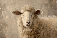 Close up on pale sheep livestock painting animal.