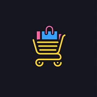 Logo of shopping consumerism illuminated groceries.