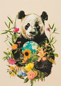 The panda flower mammal animal.