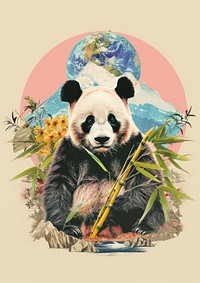 The panda wildlife animal mammal.