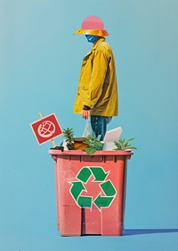 Recycling symbol plant art.