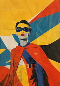 Superhero with woman lips superhero painting portrait.