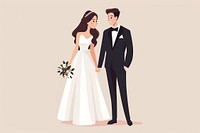 Groom and bride in wedding dress fashion tuxedo adult.
